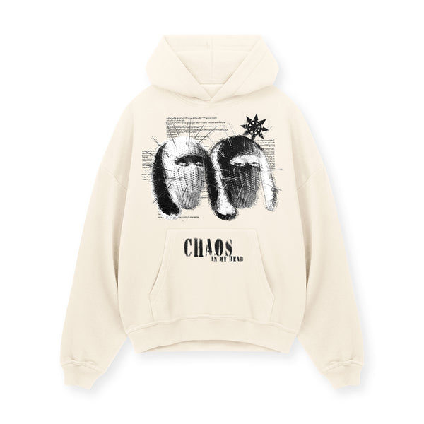 [IN STOCK] Cream Chaos In My Head Hoodie