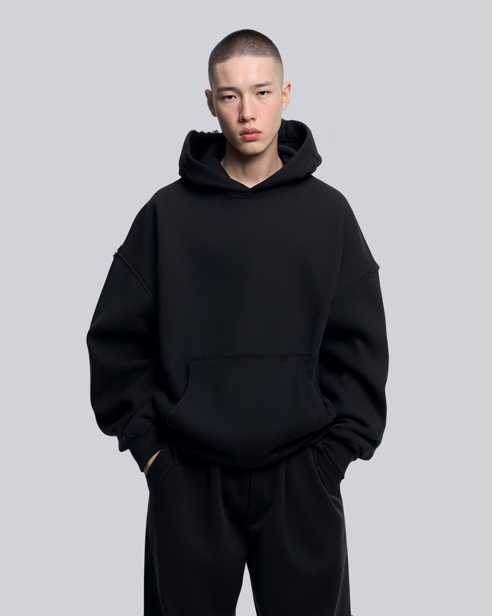 Black RAW Baggy Hoodie