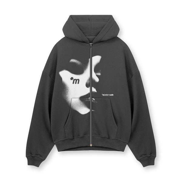 [IN STOCK] Graphite Charming Face Zip Hoodie