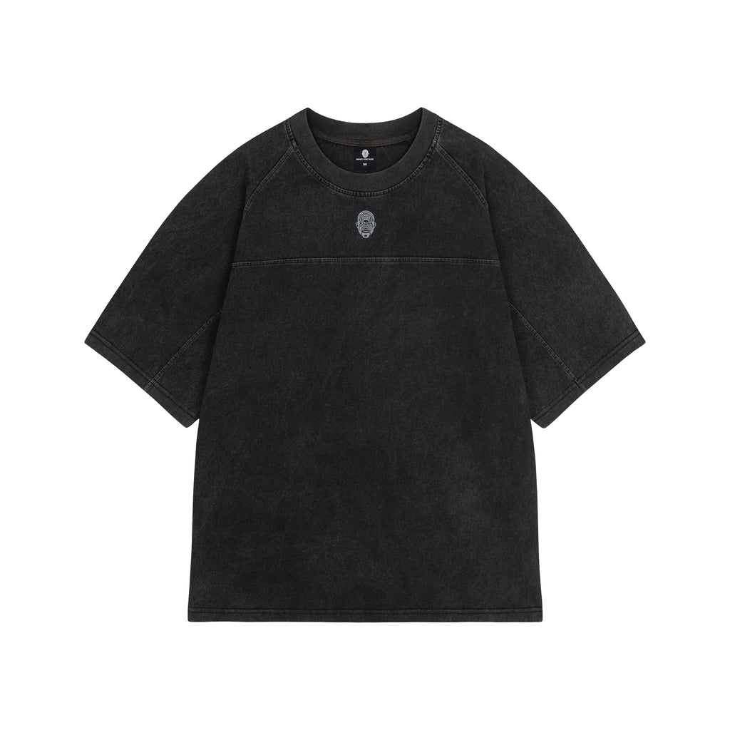 Black Washed Boxy Reglan Mark T-shirt