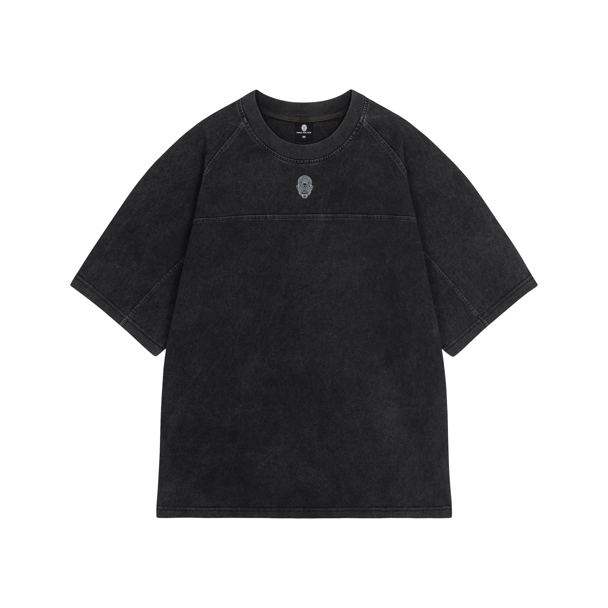 Black Washed Boxy Reglan Mark T-shirt
