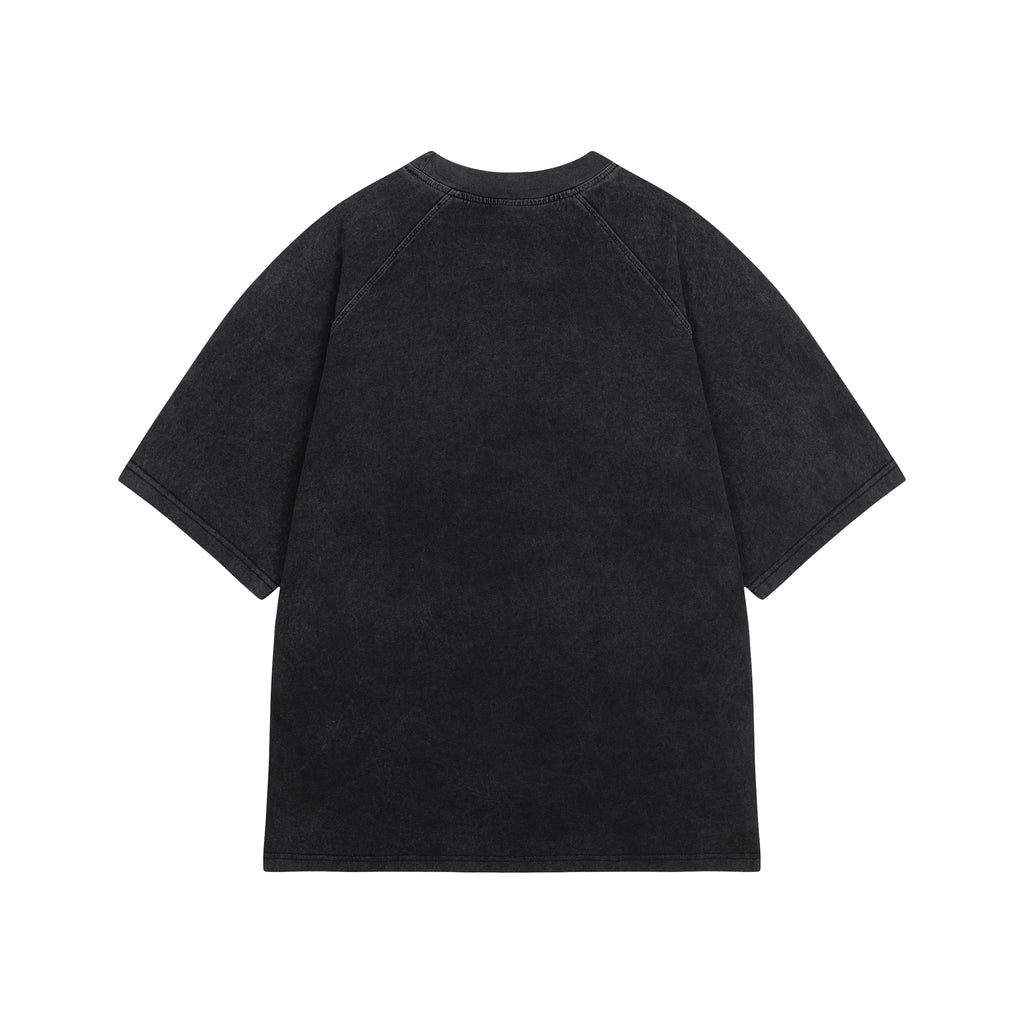 Black Washed Boxy Reglan Mark T-shirt