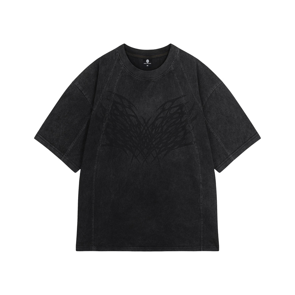 Graphite Washed Boxy Tribal T-shirt