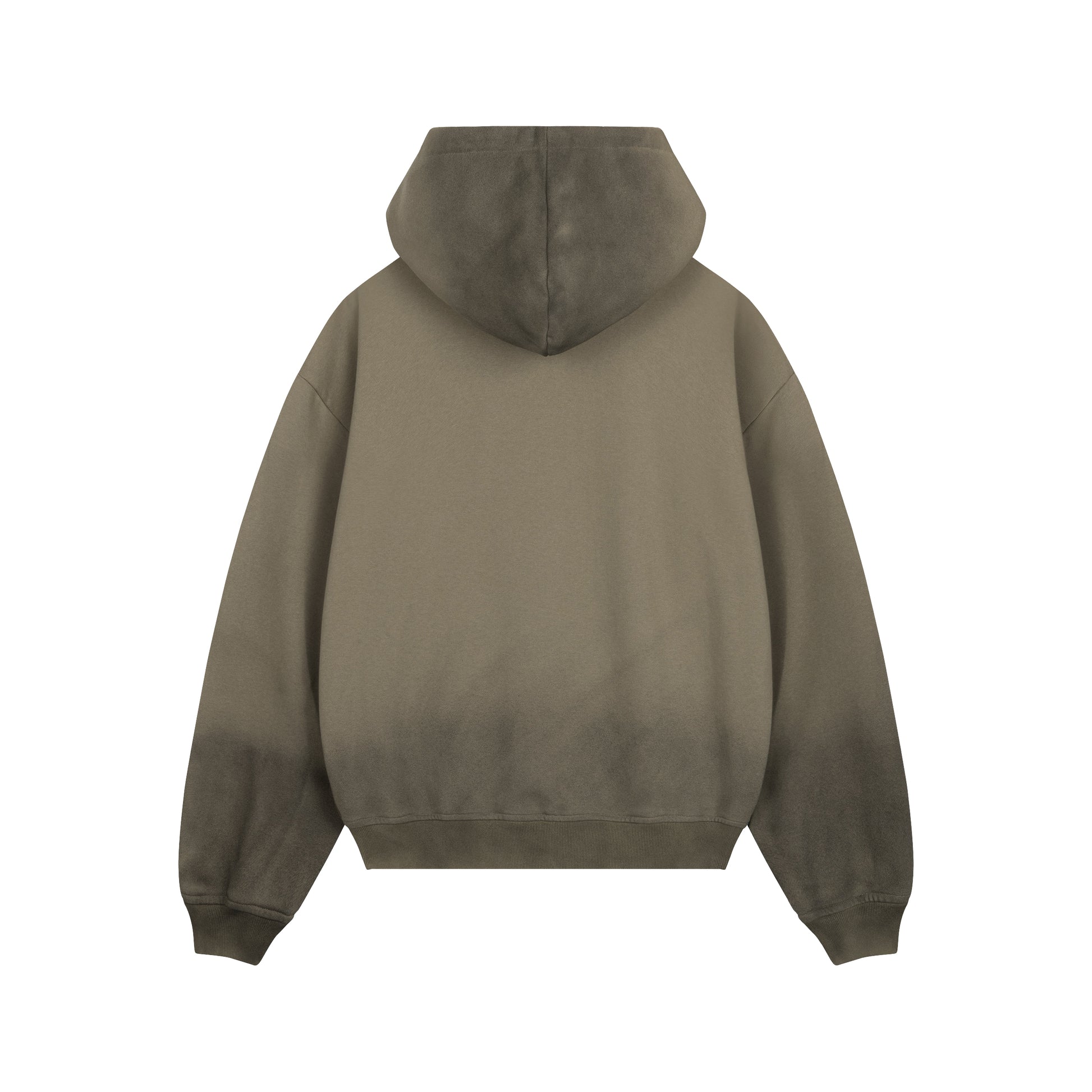 Olive Washed Boxy Tribal Hoodie