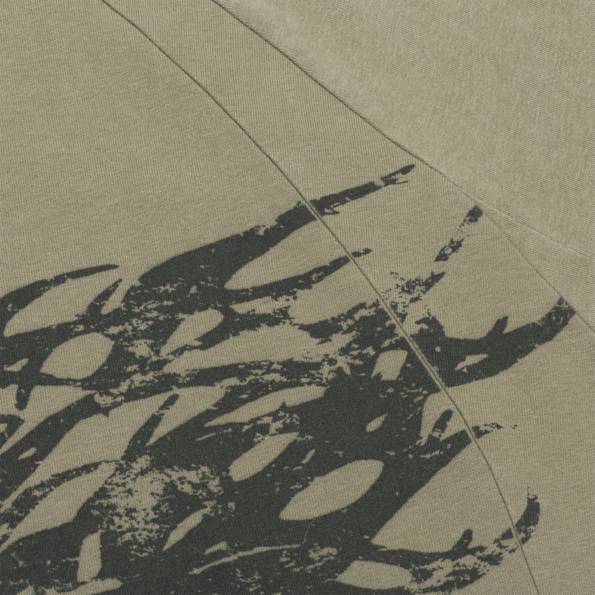 Olive Washed Boxy Reglan Tribal T-shirt
