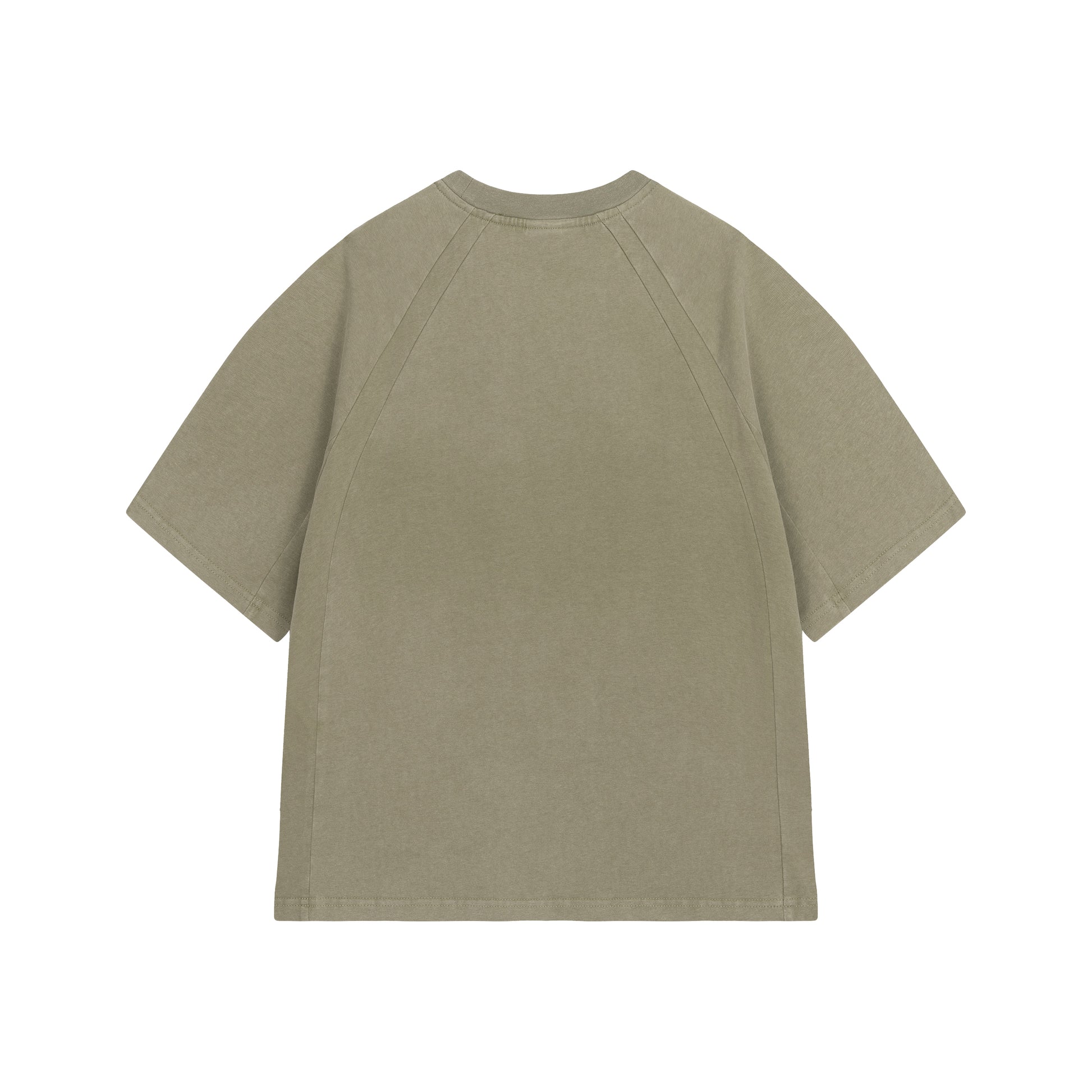 Olive Washed Boxy Reglan Tribal T-shirt