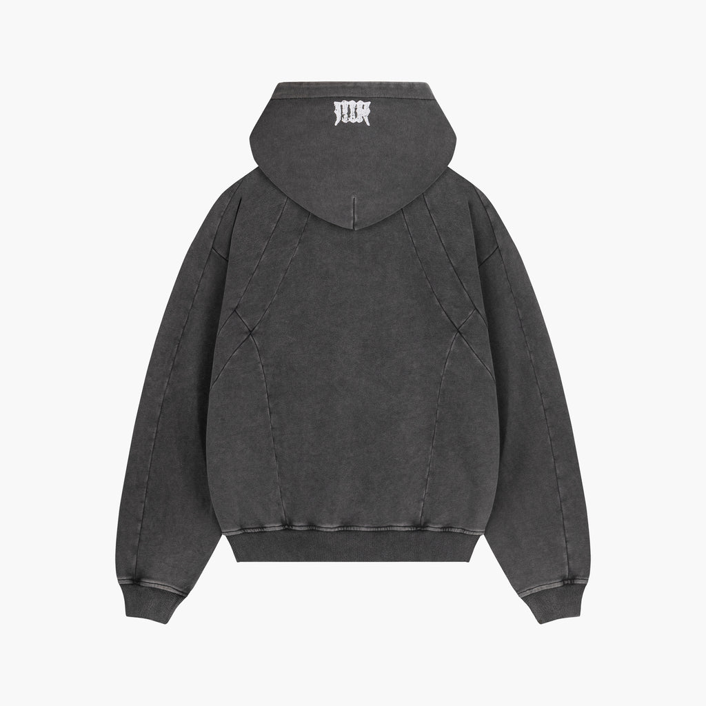 Gray Washed Boxy Cut Basic Hoodie