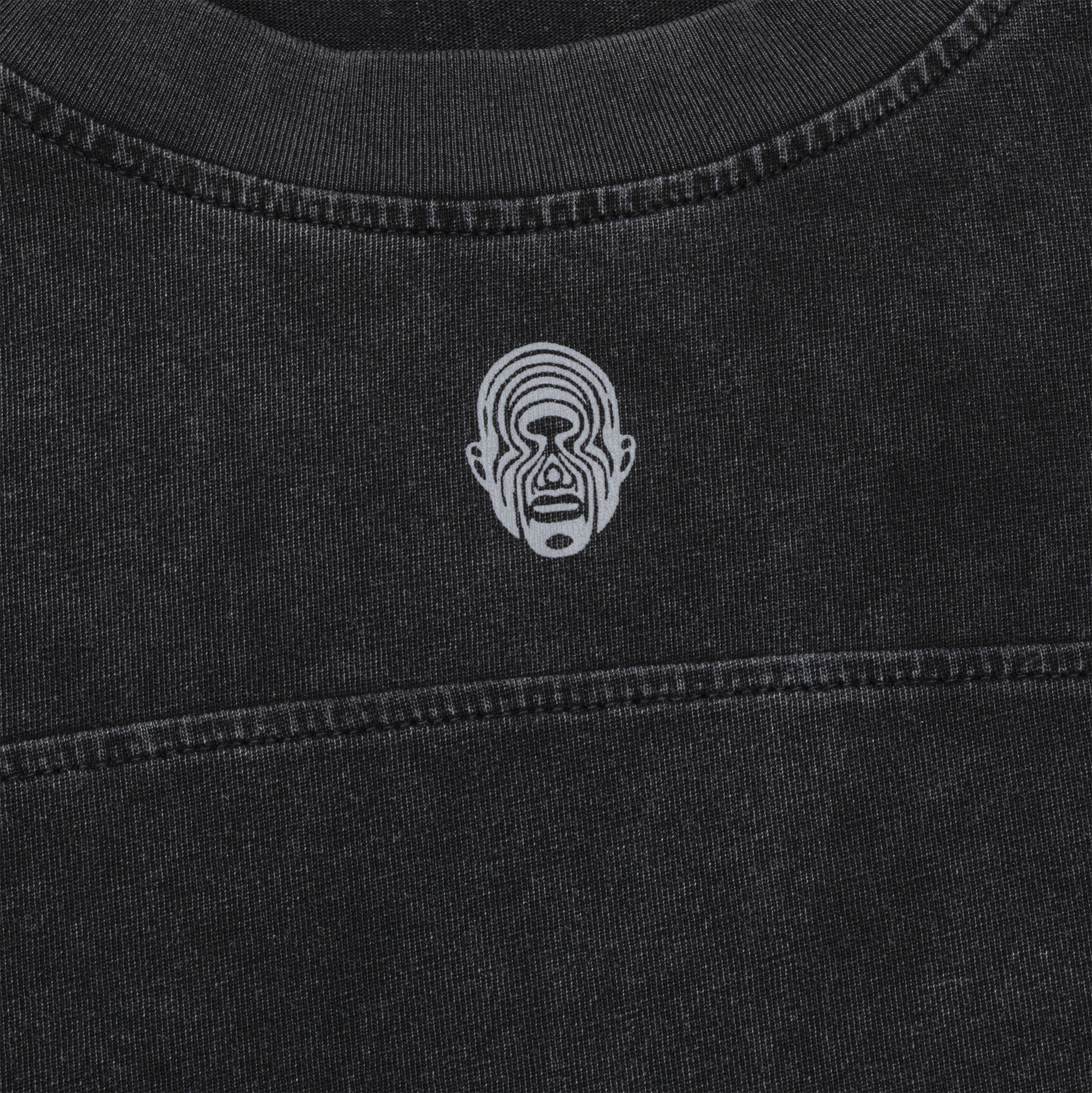 Black Washed Boxy Reglan Mark T-shirt
