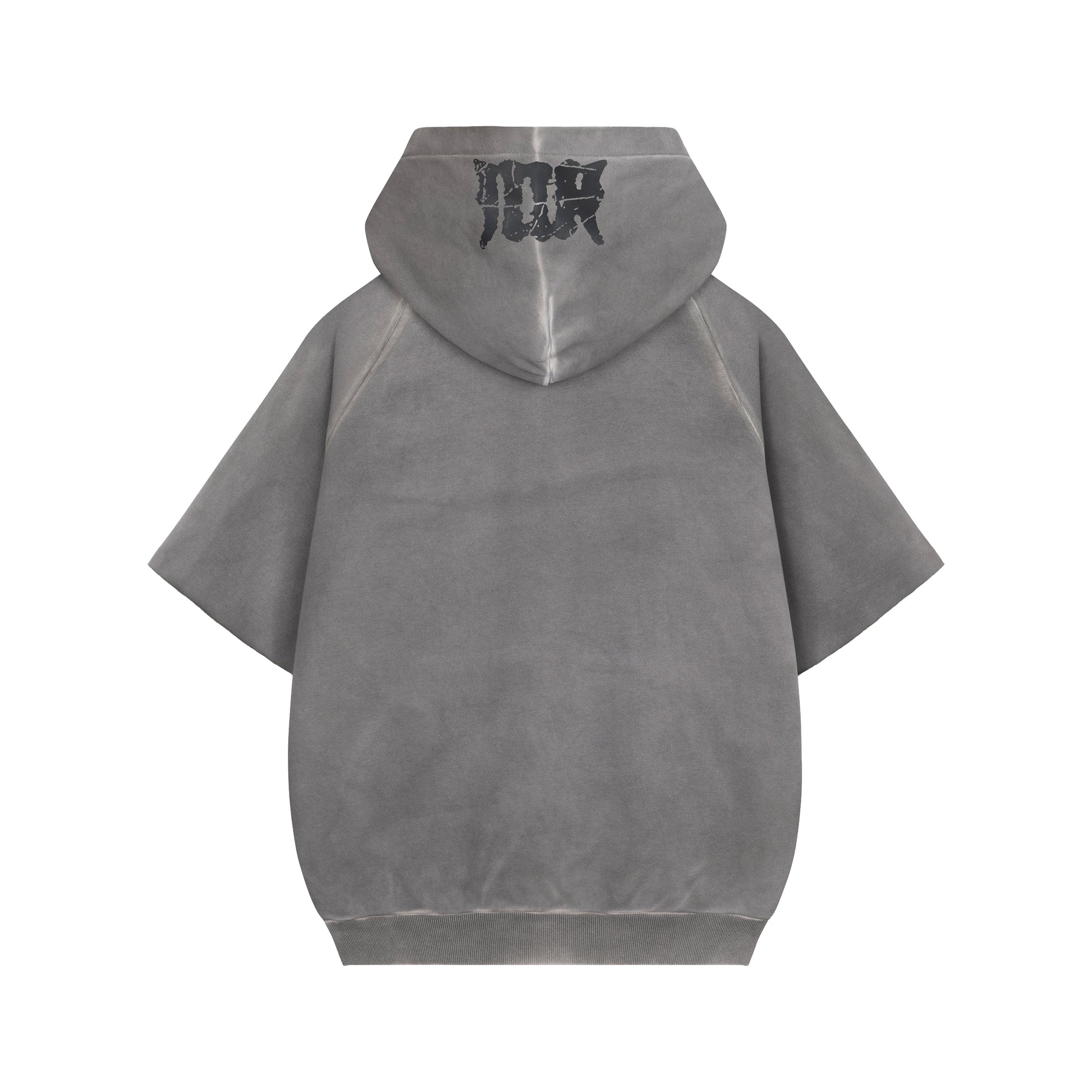 Ash Washed Boxy Short Sleeved Street Law Hoodie