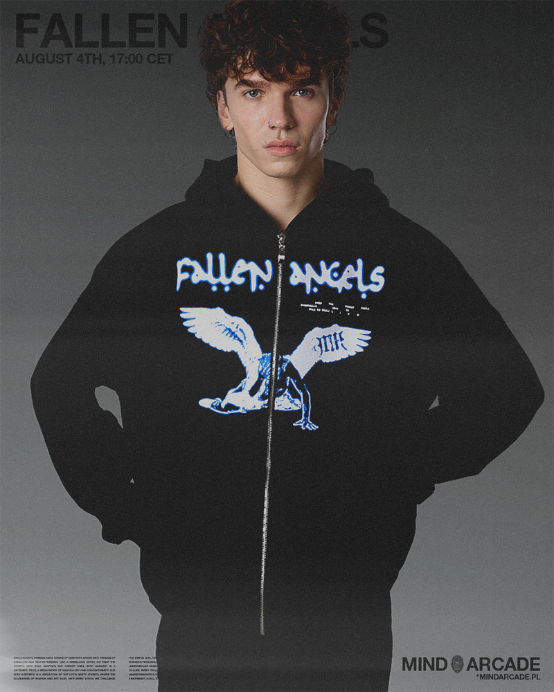 [IN STOCK] Black Fallen Angels Zip Hoodie