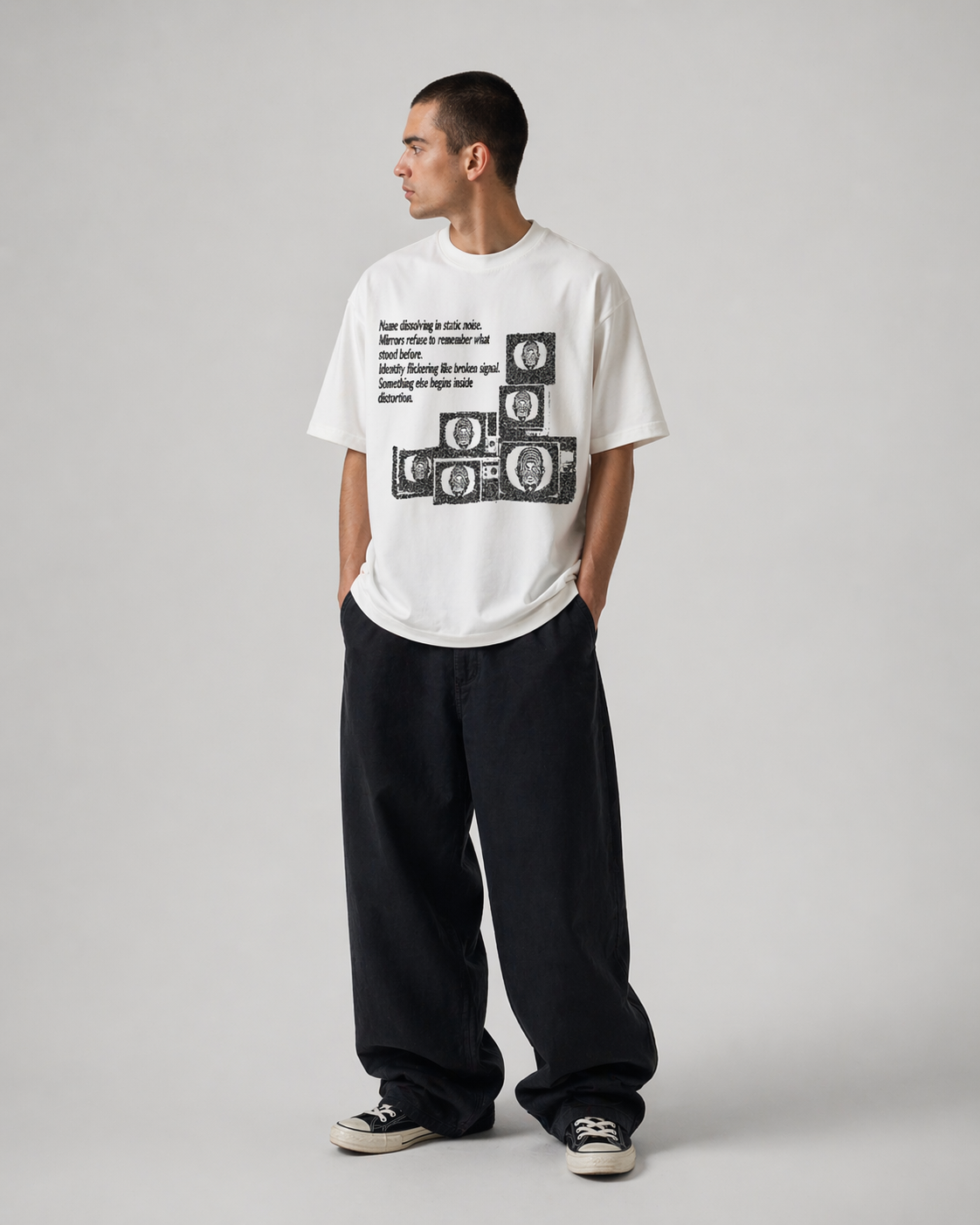 [Pre-order] White CRTTV Noise T-shirt