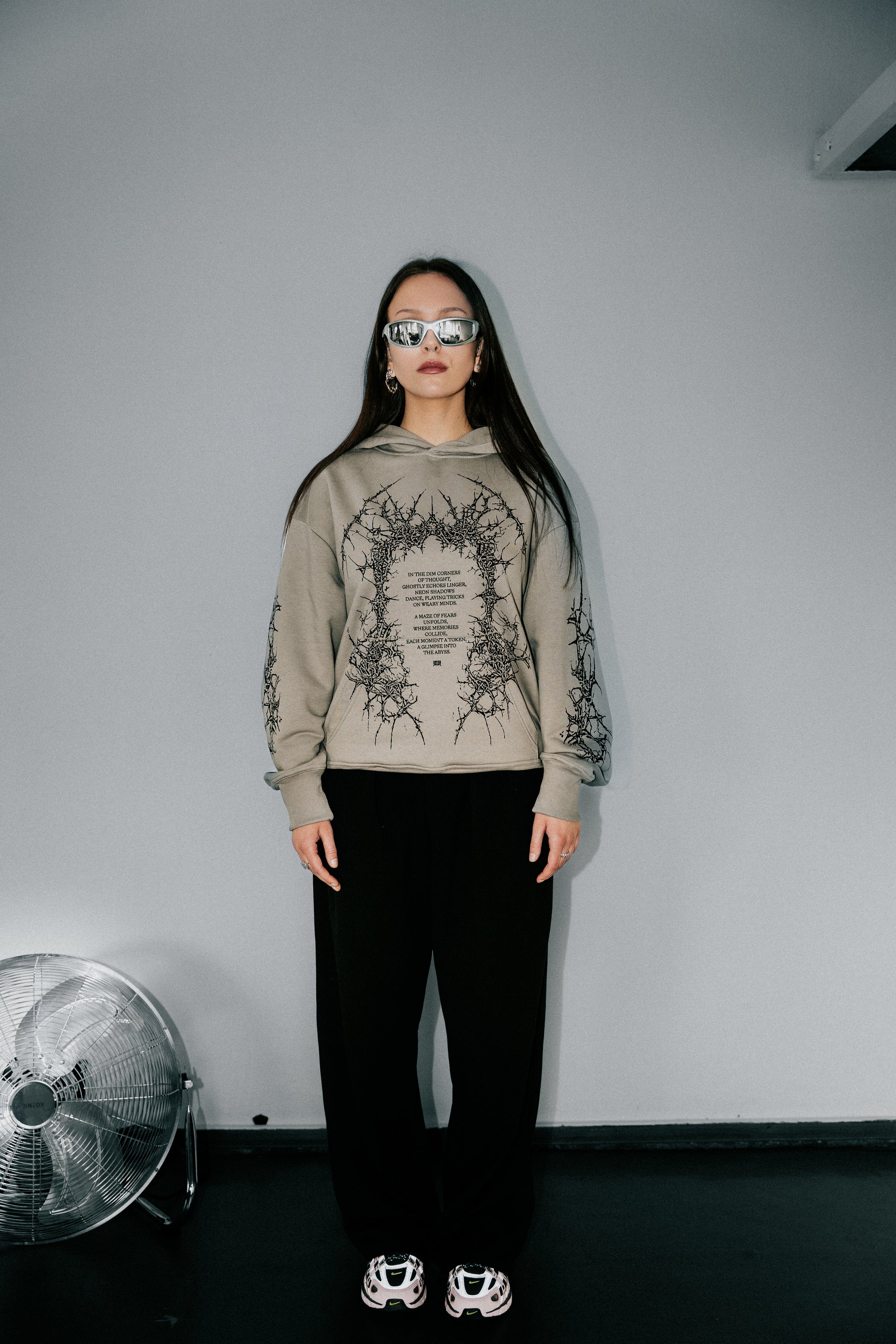 Stone Grey Thorned Hoodie