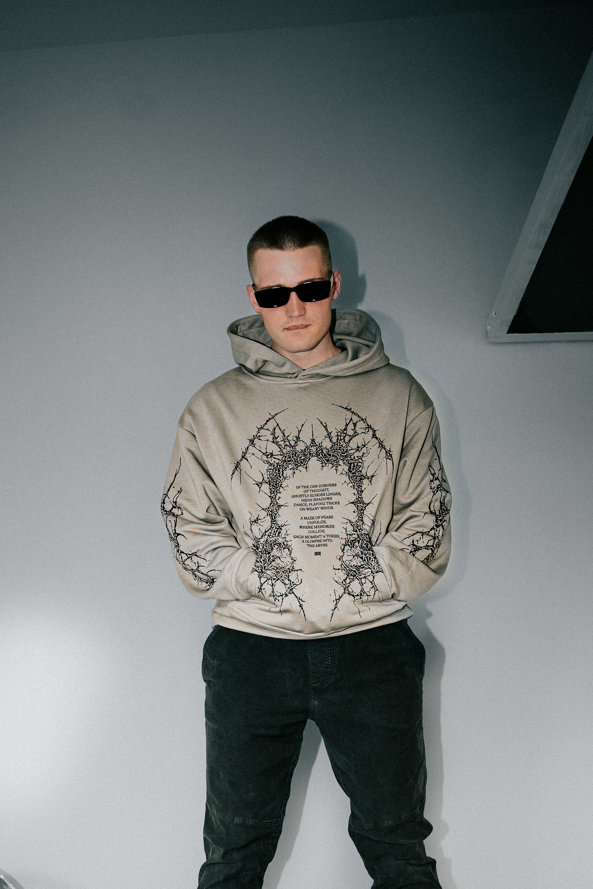 Stone Grey Thorned Hoodie