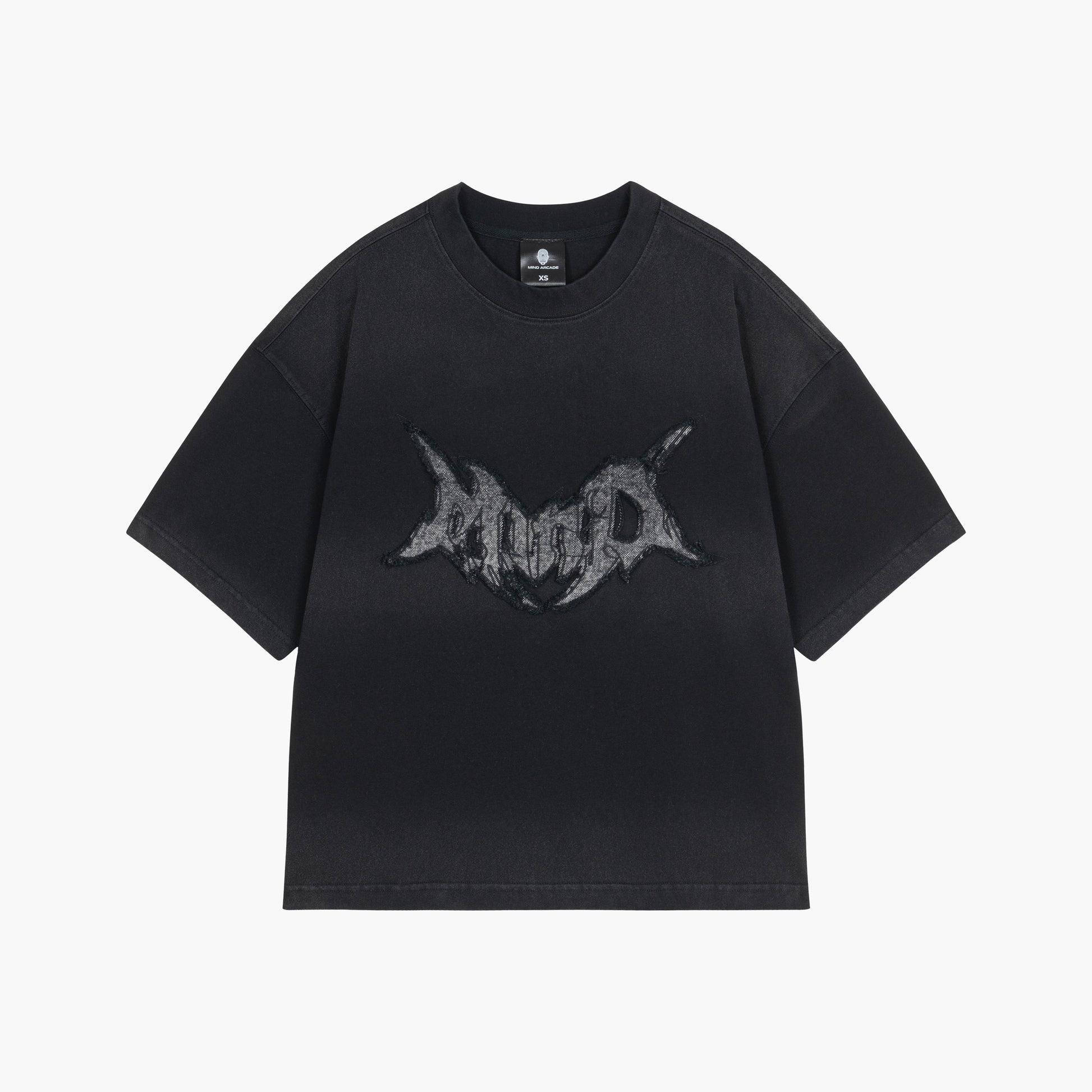 Black Washed Denim Tribal T-shirt