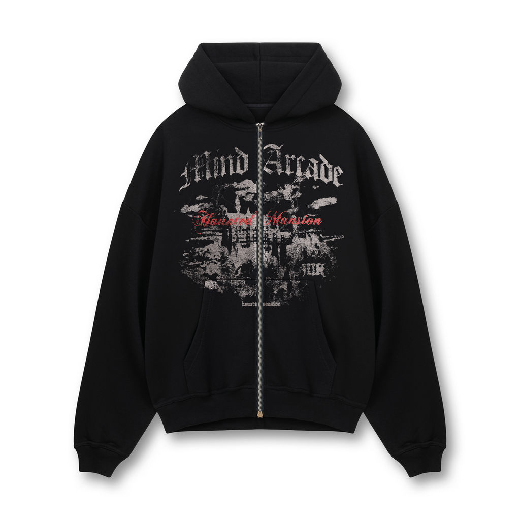 [IN STOCK] Black Haunted Mansion Zip Hoodie