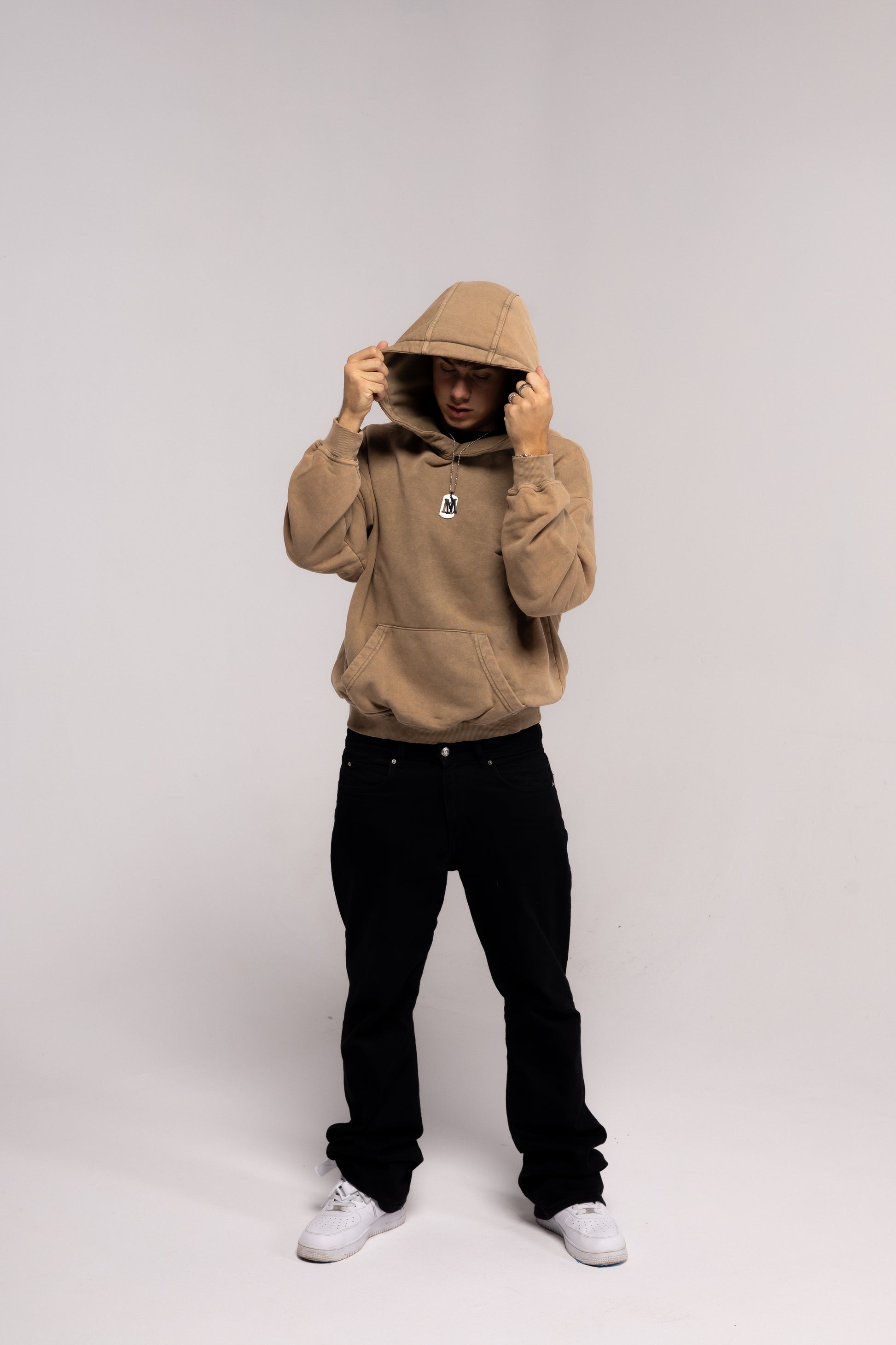 Washed Series Brown Hoodie