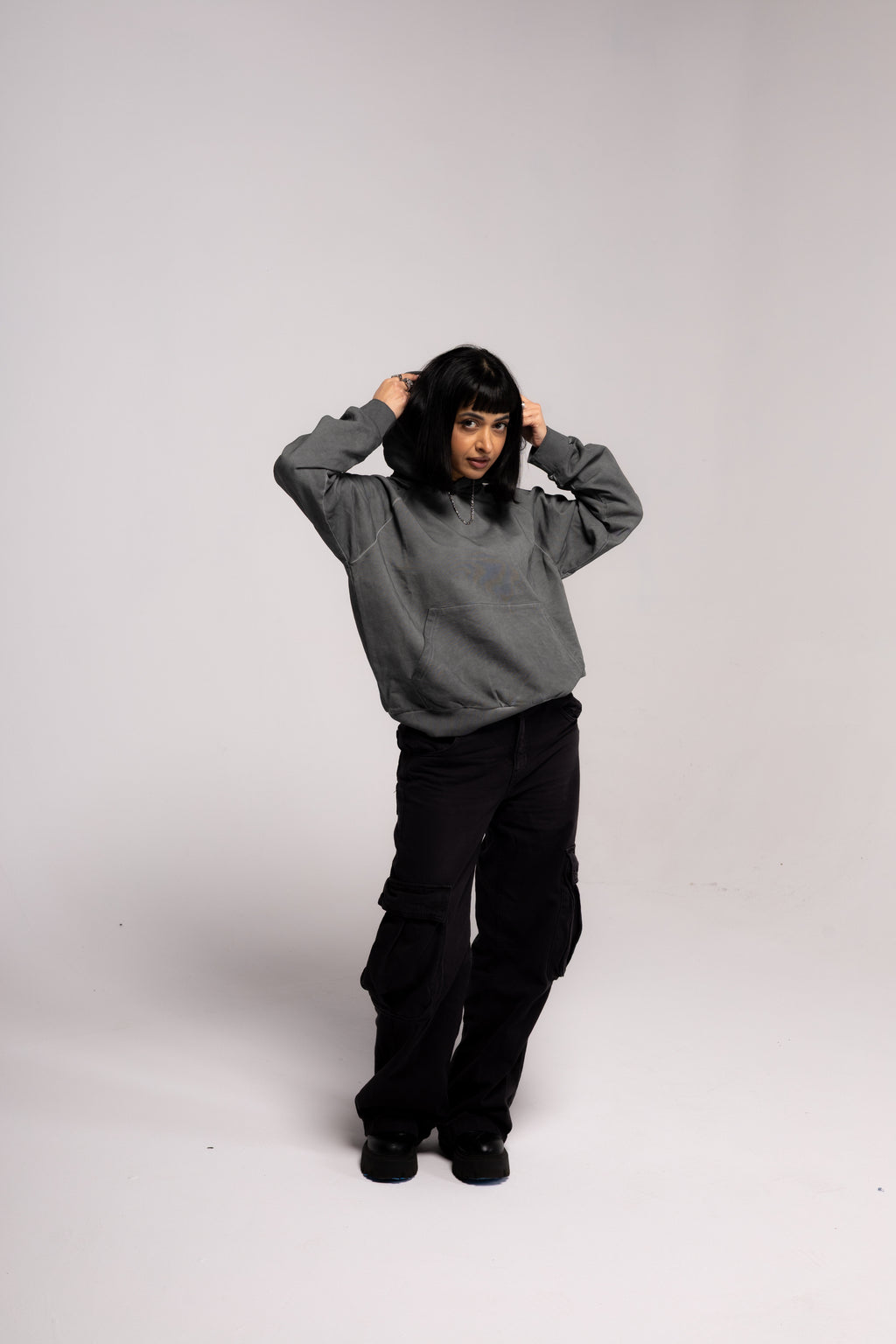 Dust Slate Washed Boxy Basic Hoodie