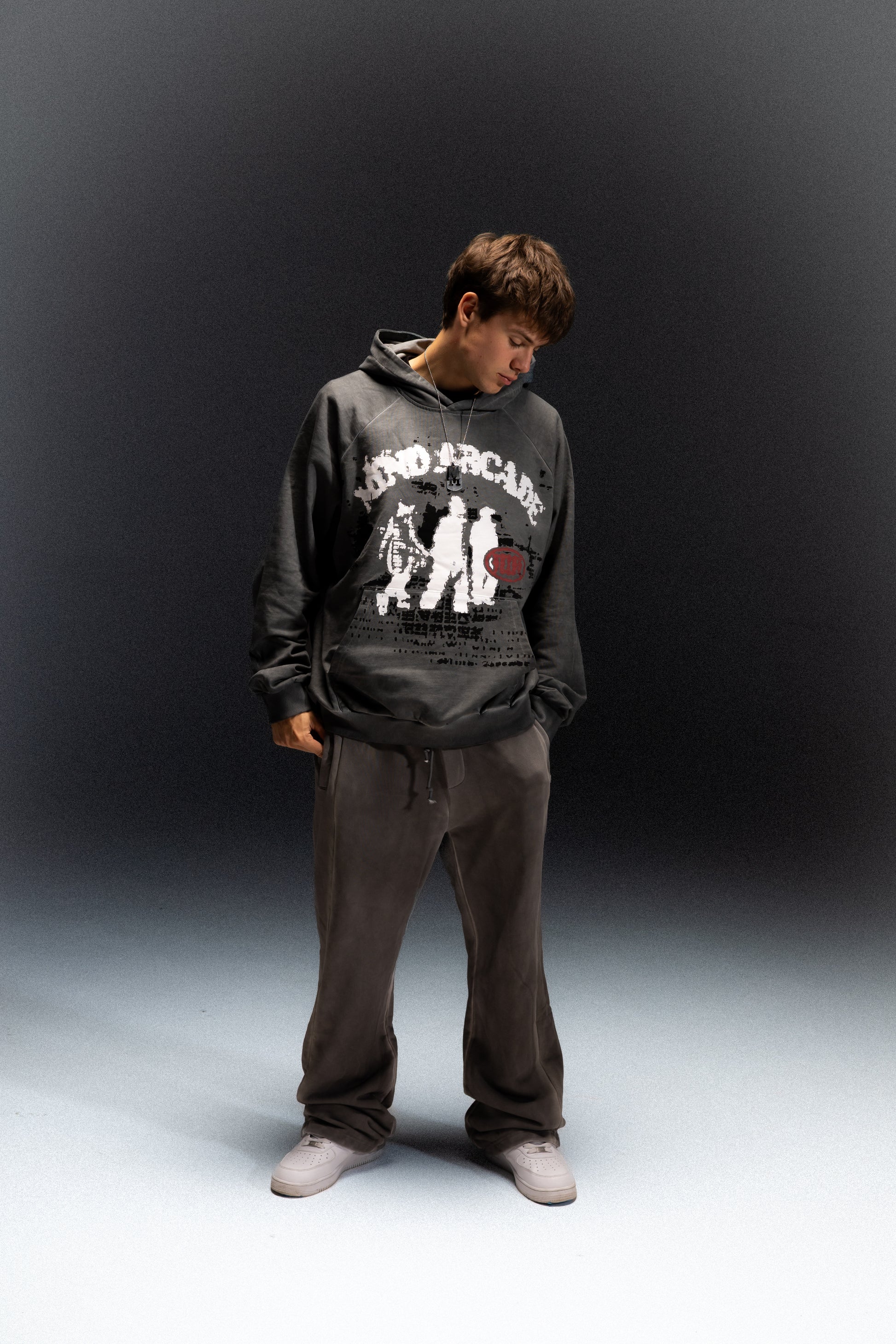 Dust Slate Washed Boxy Wanderers Hoodie