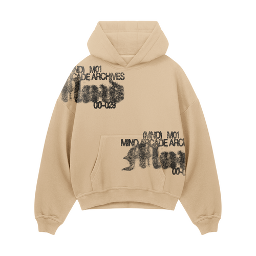 Beige Static Echo Hoodie