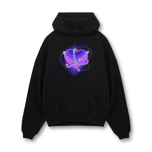[IN STOCK] Black Caged Heart Hoodie
