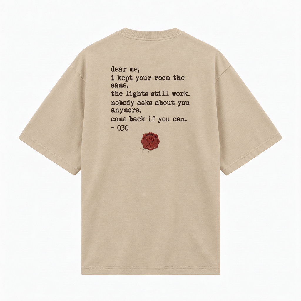 Dear Me T-shirt — Sand — tył — cotton v3