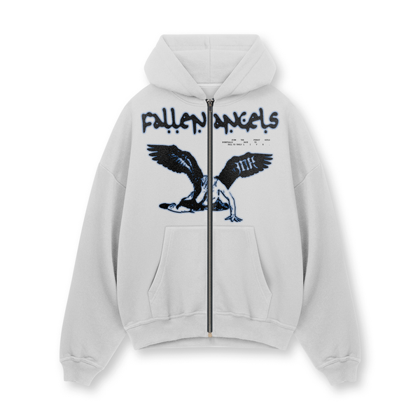 [IN STOCK] Steel Grey Fallen Angels Zip Hoodie