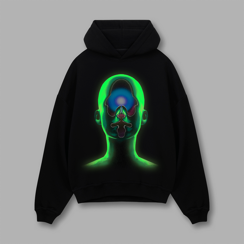 [IN STOCK] Black Head Section Luminescent Hoodie