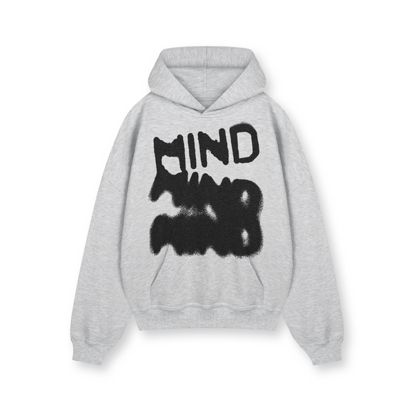 [IN STOCK] Gray Melange Mind Typo Hoodie