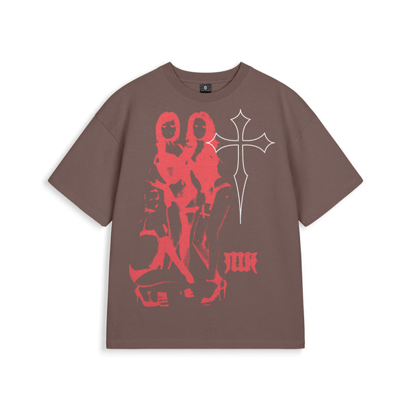 [IN STOCK] Brown Sinners Cross T-shirt