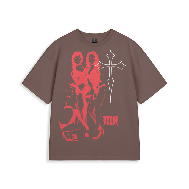 [IN STOCK] Brown Sinners Cross T-shirt