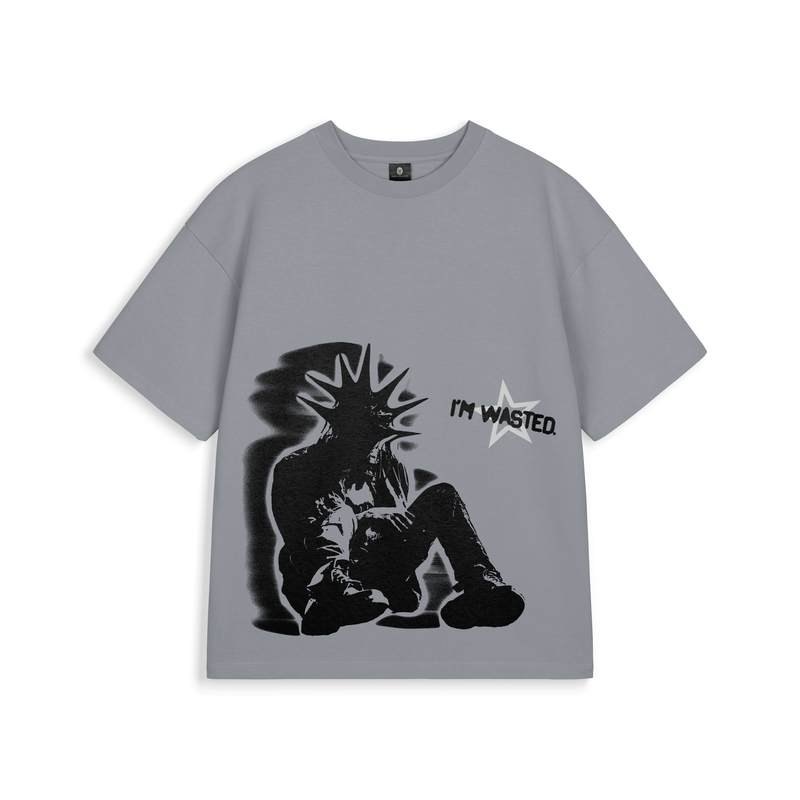 [IN STOCK] Grey I'm Wasted T-shirt