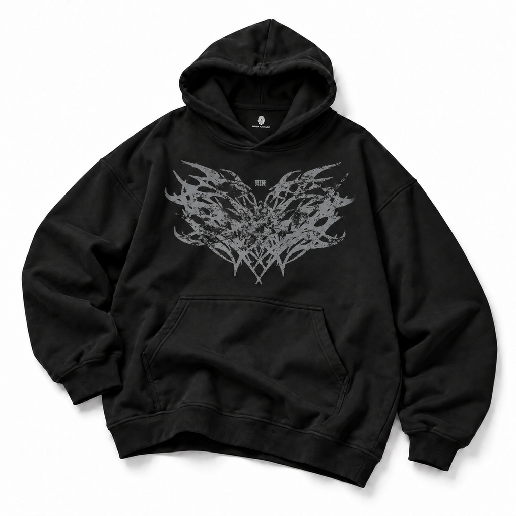 Tribal Sigilism Hoodie — Black — flat produktu