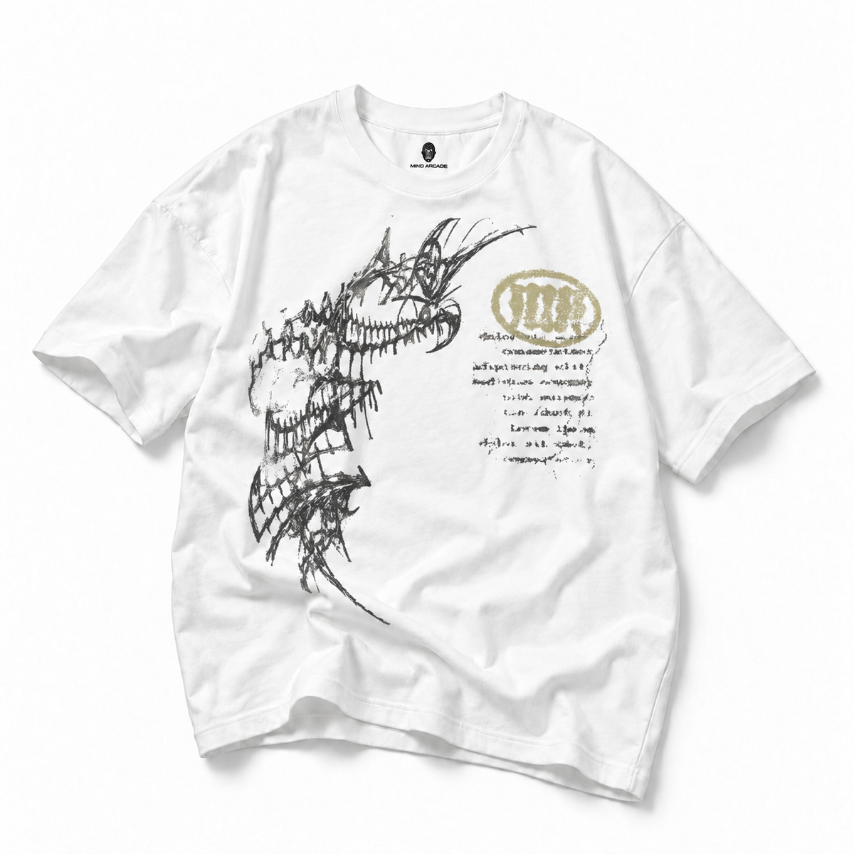 Tribal Stamp T-shirt — White — flat produktu