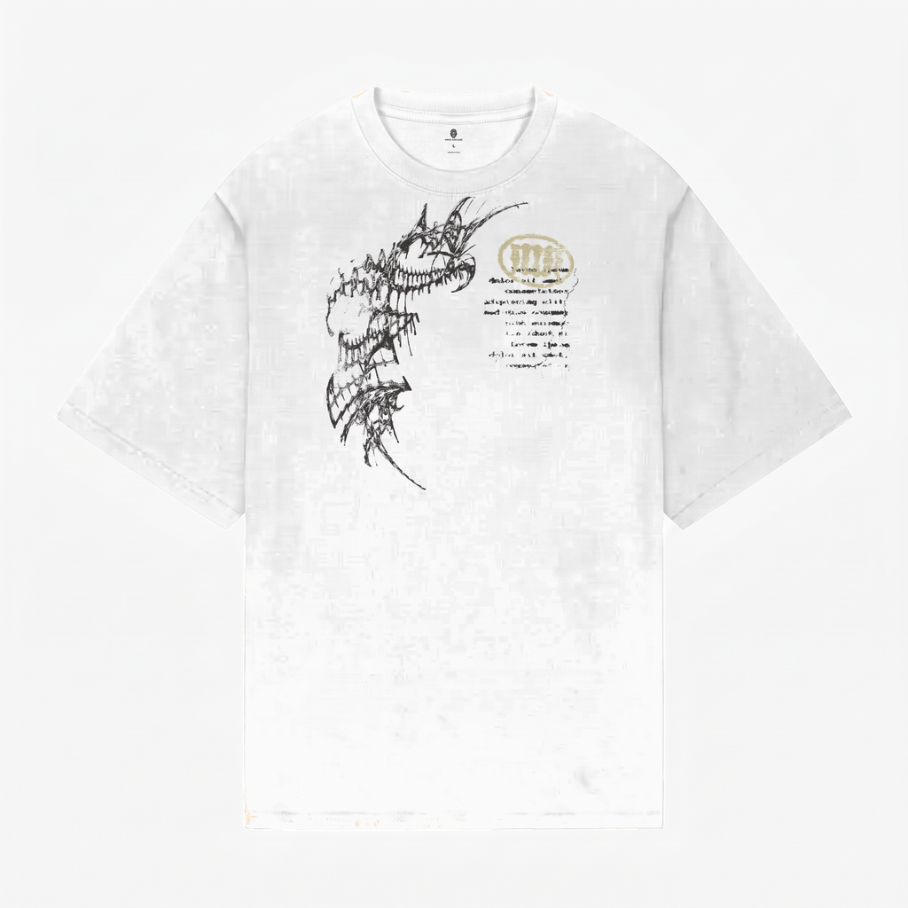 Tribal Stamp T-shirt — White — przód — flat kolekcji v1