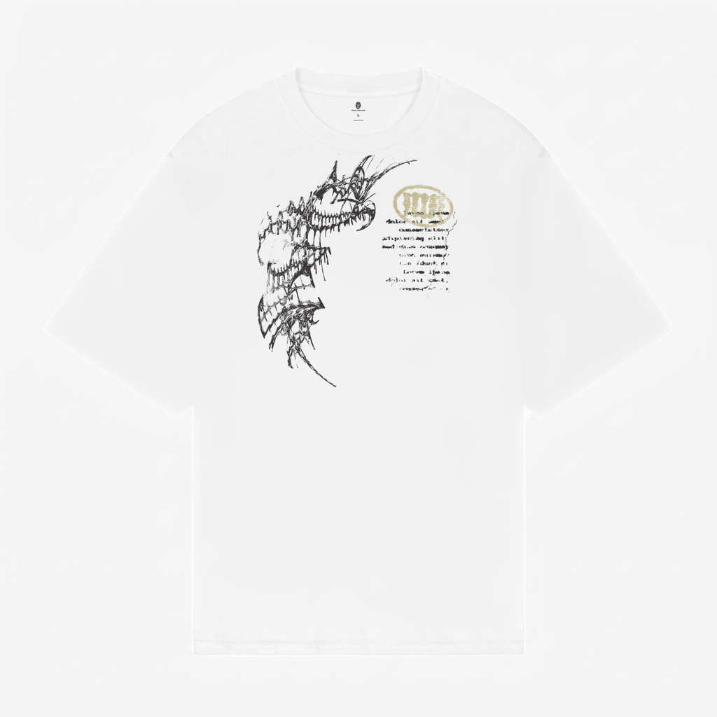 Tribal Stamp T-shirt — White — przód — czysta biel v2
