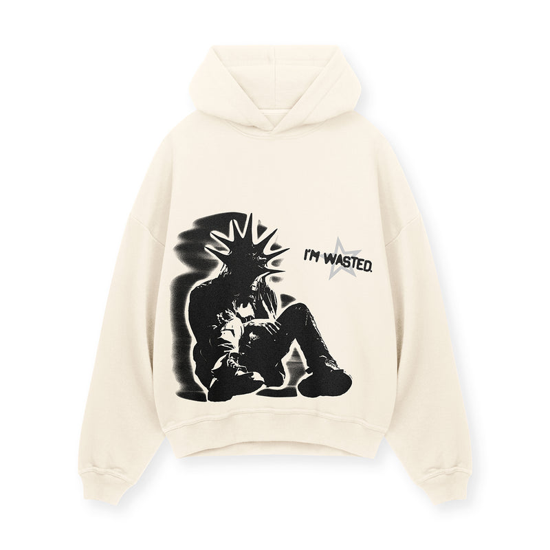 Cream "Wasted" Hoodie (IN STOCK)